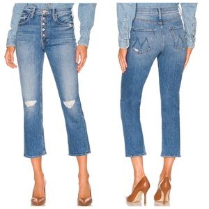 MOTHER The Pixie Tomcat Crop Jean in Not Cut & Pasted NWT Size 31